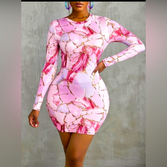 SHEIN Dresses & Skirts - SHEIN Marbelized Bodycon Dress M